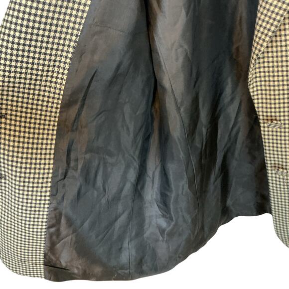Zara Black Beige Houndstooth Gingham Boxy Cut Blazer Long Sleeve Women's Sz. M-L - Picture 6 of 12